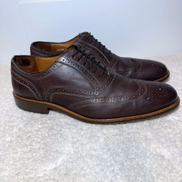 Mercanti Fiorentini Wingtip Brogue Oxford sz 11 M Dark Brown Made in Italy - Picture 3 of 9